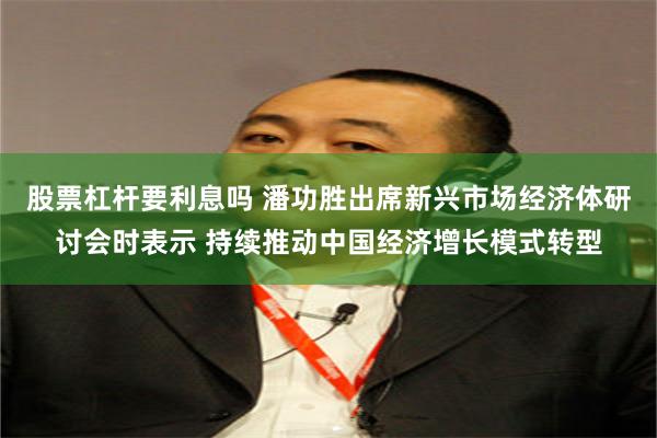 股票杠杆要利息吗 潘功胜出席新兴市场经济体研讨会时表示 持续推动中国经济增长模式转型