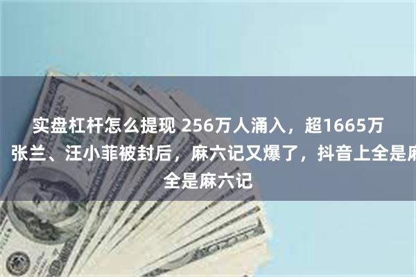 实盘杠杆怎么提现 256万人涌入，超1665万点赞！张兰、汪小菲被封后，麻六记又爆了，抖音上全是麻六记